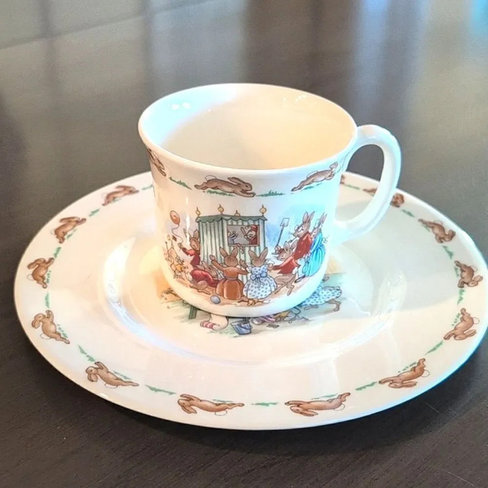 Vintage Royal Doulton Bunnykins Child's Plate and Cup Set